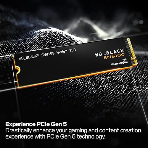 WD_BLACK 4TB SN8100 NVMe Internal Gaming SSD Solid State Drive - Gen 5 PCIe 5.0x4, M.2 2280, Up to 14,900 MB/s - WDS400T1X0M