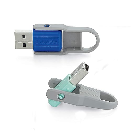 Verbatim 32GB Store 'n’ Flip USB Flash Drive, 2 Pack, Blue, Mint 32GB 2Pk Blue, Mint