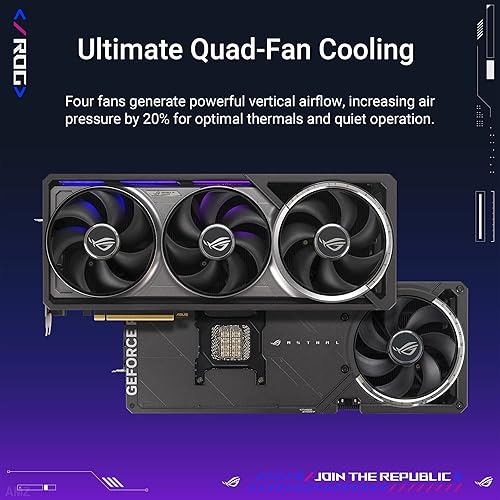 ASUS ROG Astral GeForce RTX™ 5090 Gaming Graphics Card (PCIe® 5.0, 32GB GDDR7, HDMI®/DP 2.1, 3.8-Slot, 4-Fan Design, Axial-tech Fans, Patented Vapor Chamber, Phase-Change GPU Thermal pad) ROG Astral RTX5090
