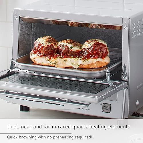 Panasonic Toaster Oven FlashXpress with Double Infrared Heating and Removable 9-Inch Inner Baking Tray, 12 x 13 x 10.25, Silver
