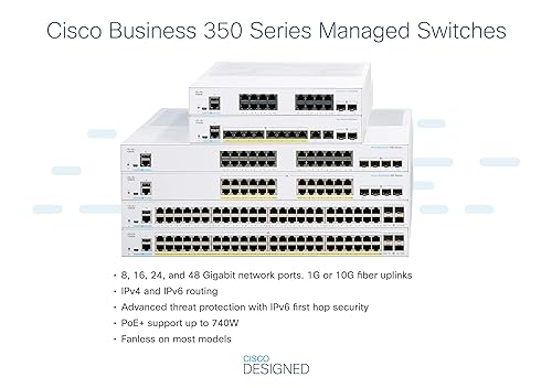 Cisco Business CBS350-24P-4G Managed Switch, 24 Port GE, PoE, 4x1G SFP, Limited Lifetime Protection (CBS350-24P-4G-NA) 24-port GE / PoE+ / 195W / 4 x GE uplinks