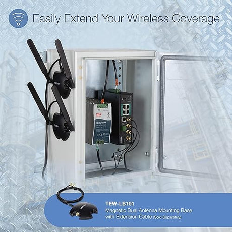 TRENDnet Industrial AC1200 Wireless Gigabit PoE+ Router,TI-WP100, Black Router + PoE