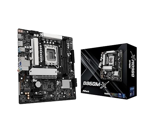 ASRock B860M X DDR5 9066 MHz 128GB M.2 B860 LGA1851 Micro ATX Motherboard Intel Core Ultra BIOS Flashback SATA3 6.0 Gb/s