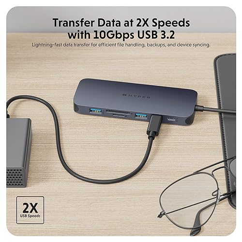 HyperDrive Next 11 Port USB-C Hub, Portable Travel Essentials and Connectivity Solution for Creators, Video Editors, Photographers, and More