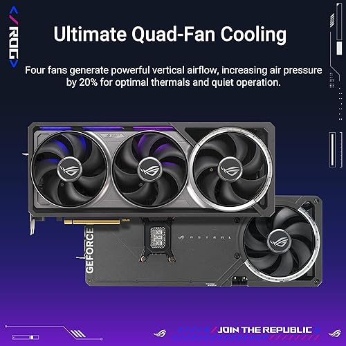 ASUS ROG Astral GeForce RTX™ 5080 OC Edition Gaming Graphics Card (PCIe® 5.0, 16GB GDDR7, HDMI®/DP 2.1, 3.8-Slot, 4-Fan Design, Axial-tech Fans, Patented Vapor Chamber, Phase-Change GPU Thermal pad) RTX5080|OC RTX5080|OC