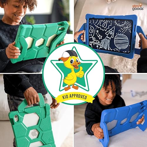 STM Goods Duxling iPad 10th Generation Case for Kids - Ultra-Protective, Two-Handle Design Allows for Easy Carry and Functions as a Multi-Angle Stand - Ideal for Parents, Teachers, Students - Green