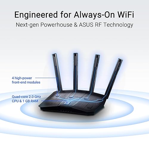 ASUS RT-BE58U WiFi 7 BE3600 AiMesh Extendable Router, 4K-QAM, MLO, AI Detection 2.5G Port, Four 1G Ports, Commercial-Grade Network Security, Parental Control, IoT Network, Kid’s Network, VPN Network