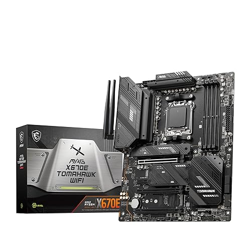 MSI MAG X670E Tomahawk WiFi Gaming Motherboard (AMD AM5, DDR5, PCIe 5.0, SATA 6Gb/s, M.2, USB 3.2 Gen 2, Wi-Fi 6E, 2.5Gbps LAN, HDMI/DP, ATX) ATX MAG X670E TOMAHAWK WIFI