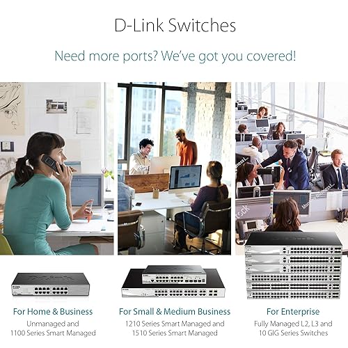D-Link 16-Port Fast Ethernet Unmanaged Desktop/Rackmount Switch, Plug and play, Rugged Metal Housing, IEEE 802. 3az Energy Efficient Ethernet (EEE) (DSS-16+) , Black Metal 16-Port Fast Ethernet