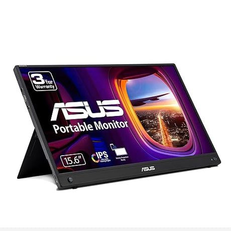 ASUS ZenScreen Go 15.6” 1080P Wireless Portable Monitor (MB16AWP) - Full HD, IPS, Built-in Battery, Eye Care, USB Type-C, Anti-Glare, Tripod Socket, Supports iOS, Android, Win11, Mini HDMI