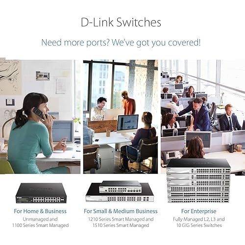 D-Link 18-Port Fast Ethernet Unmanaged PoE Desktop/Rackmount Switch, 16 PoE Ports, 2 Gigabit Combo Uplink Ports, Rugged Metal Housing, 247W PoE Budget (DES-1018MPV2)