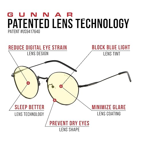 GUNNAR - Premium Gaming & Computer Blue Light Blocking Glasses for Men & Women - Digital Eye Strain Protection - Ellipse Rose Gold and Gold Amber Lens