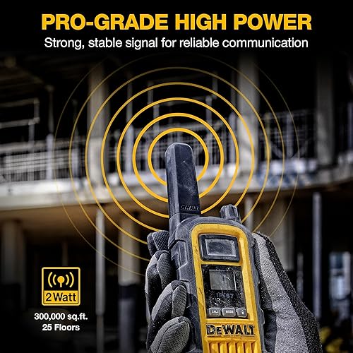 DXFRS800 Heavy-Duty 2-Watt Jobsite FRS Walkie Talkies