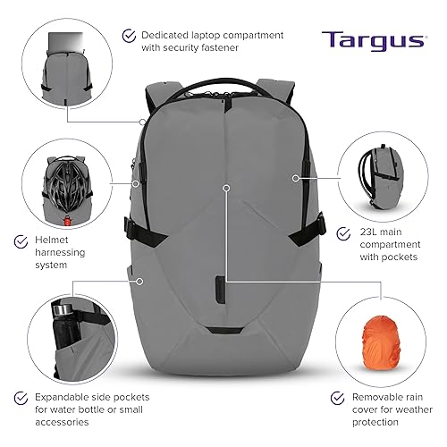 Targus – 15-16” Terra EcoSmart Laptop Backpack for Computers up to 15-16” - Multi Compartment Bag for Travel, Professional Use, College, Work - TBB64904GL - Gray, Grey