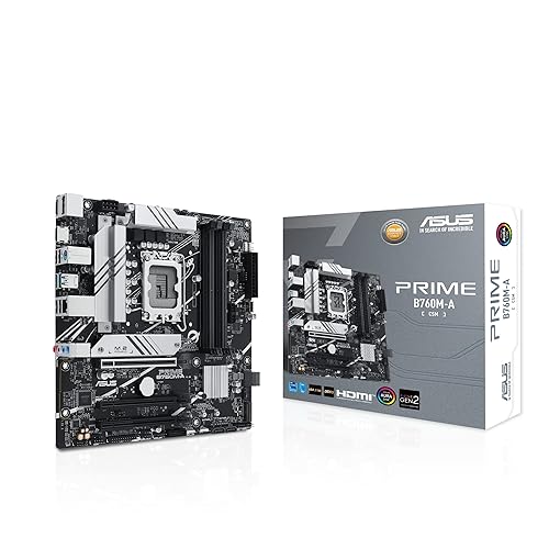 ASUS Prime B760M-A-CSM Intel B760 (LGA 1700) mATX CSM Commercial Motherboard PCIe 4.0, DDR5, 2X M.2, 2.5Gb LAN, DP, 2X HDMI™, SATA 6 Gbps, USB 3.2 Type-C, Aura Sync, ASUS Control Center Express
