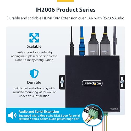 StarTech.com HDMI KVM Transmitter Over IP Network for The IH2006 Product Series, 4K 60Hz, Transmitter Only