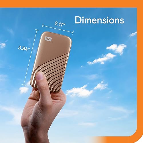Western Digital 2TB My Passport SSD Portable External Solid State Drive, Gold, Sturdy and Blazing Fast, Password Protection with Hardware Encryption - WDBAGF0020BGD-WESN 2TB Gold