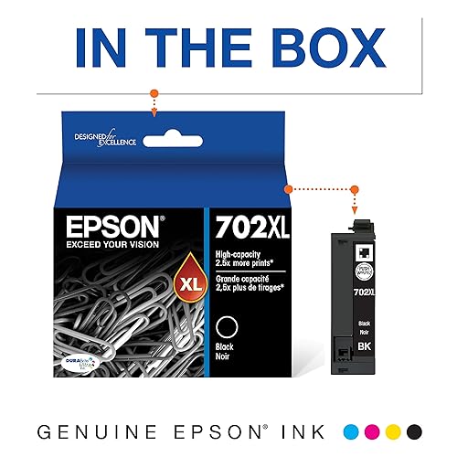 Epson T702XL120-S DURABrite Ultra Black High Capacity Cartridge Ink