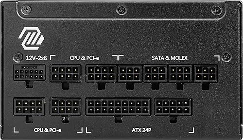 MSI MAG A1000GL PCIE 5 Gaming Power Supply - Full Modular - 80 Plus Gold Certified 1000W - Compact Size - ATX PSU