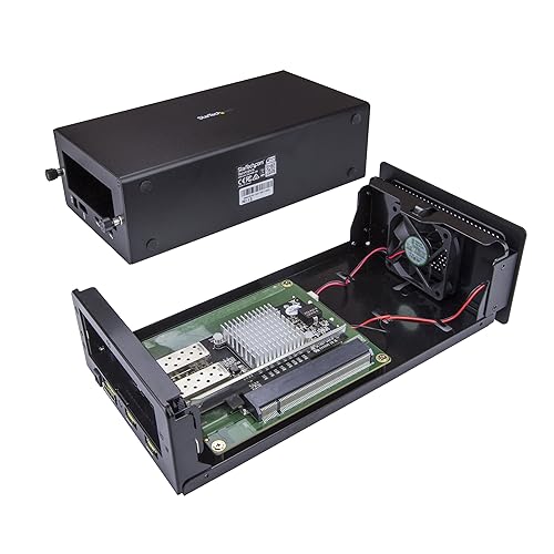 StarTech Thunderbolt 3 to Fiber 2 x Open SFP+ Ports with DisplayPort Monitor Port External PCIe Enclosure / Chassis Model BNDTB210GSFP