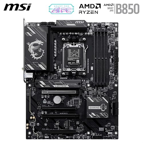 MSI B850 Gaming PRO WIFI6E Motherboard, ATX - Supports AMD Ryzen 9000/8000 / 7000 Processors, AM5 - DDR5 Memory Boost 8200+ MT/s (OC), PCIe 4.0 x16, M.2 Gen5, Wi-Fi 6E, 2.5G LAN