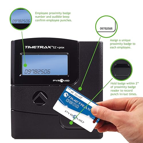 Pyramid TimeTrax TTEZPROX Automated Proximity Time Clock System - Ethernet (PPDLAUBKN) Clock System Quick Scan