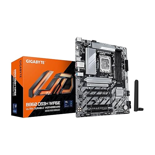 GIGABYTE B860 DS3H WIFI6E Intel Core Ultra (Series 2) LGA 1851 Motherboard, ATX, DDR5, 3X M.2, PCIe 5.0, USB-C, WIFI6E, 2.5GbE LAN, EZ-Latch