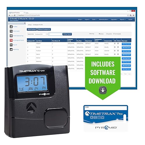 Pyramid TimeTrax TTEZPROX Automated Proximity Time Clock System - Ethernet (PPDLAUBKN) Clock System Quick Scan