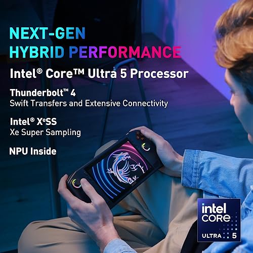 MSI Claw PC Gaming Handheld: Intel Ultra 5-135H, 7 FHD 120Hz Display, 16GB LPDDR5, 512GB NVMe SSD, MicroSD Card Reader, Thunderbolt 4, Win 11 Home: Black A1M-052US Ultra 5-135H 16 GB 512 GB
