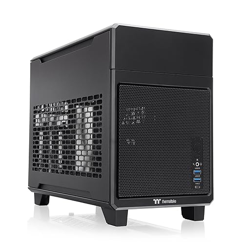 Thermaltake TR100 SFF Chassis; mITX Support; 18.9 Liters; PCIe 4.0 Riser Cable Included; 360mm GPU Clearance; 280mm Radiator Support; Removable PCIe Bracket; Black; CA-11A-00S1NN-00