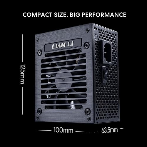 Lian Li SP850 Gold - 850 Watt SFX Form Factor Power Supply with Native 12V-2x6 Cable - Low Noise - 80 Plus Gold Efficiency - ATX 3.1 & PCIe 5.0 Compliant - 92mm FDB Fan - 10-Year - Black (SP850G.B) Gold 850W (V2) Black