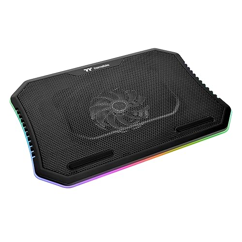 Thermaltake Massive Steel Mesh Panel with 1 x 120mm Fan, 256 Color RGB Spectrum, 10-15 Notebook Cooler CL-N020-PL12SW-A