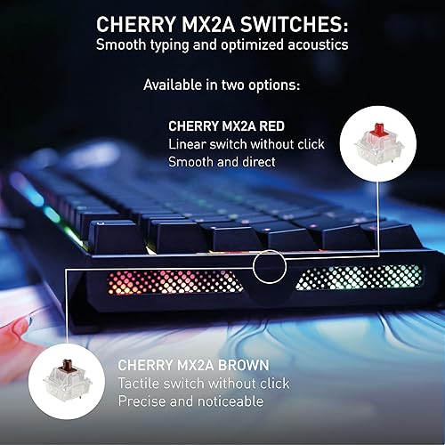 CHERRY XTRFY MX 3.1 Mechanical Wired Gaming Keyboard | New MX2A Switches (Black, MX2A Red) MX2A Red Black