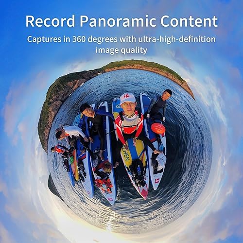 KanDao QooCam 3 Action Camera with Dual 1/1.55 Sensors, 5.7K 30FPS 360 Sports Camera, HDR Video, 62MP Panoramic Photo, DNG8, F1.6 Large Aperture, Stabilization, Waterproof, Superior Night Shot Motorcycle Combo
