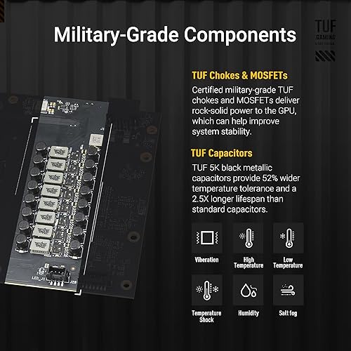 ASUS TUF Gaming GeForce RTX ™ 5070 Ti 16GB GDDR7 OC Edition Gaming Graphics Card (PCIe® 5.0, HDMI®/DP 2.1, 3.125-slot, Military-Grade Components, Protective PCB Coating, axial-tech Fans)