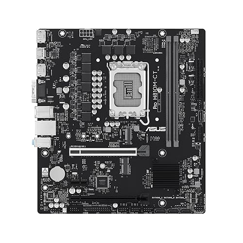 ASUS PRO H810M-CT-CSM Micro-ATX mATX Intel H810 business motherboard, Intel Core Ultra Processors (Series2) Ready, DDR5, M.2, HDMI with enhanced security, reliability, manageability and serviceability