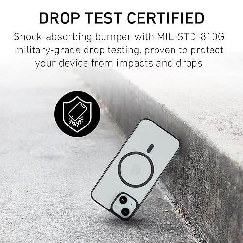 PEEL Bumper Case for iPhone 15 (Black) – Military-Grade Drop Protection, Embedded Magnet Compatible with MagSafe, Thin Minimalist Design, Branding Free – Showcases Your Device iPhone 15 Black