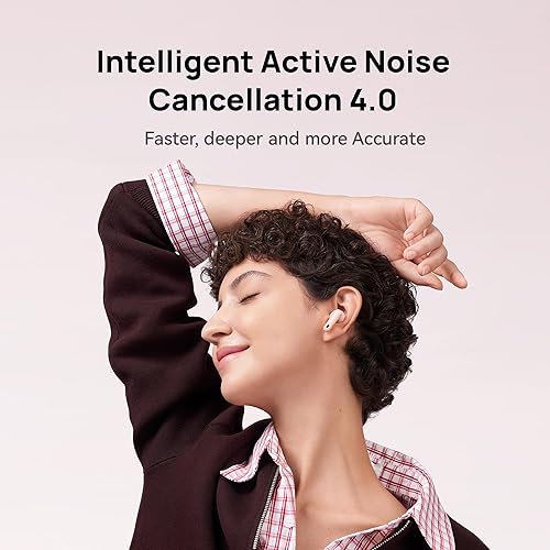 HUAWEI FreeBuds 7i Wireless Earbuds, Intelligent Active Noise Cancellation 4.0, Unlimited Spatial Audio, iOS and Android, Stable Clear Calls, 4 Ear Tips for Comfitable fit, Fast Charging, White White FreeBuds 7i