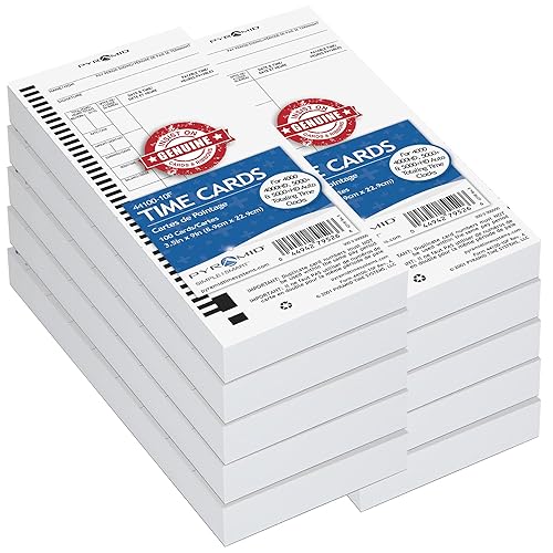 Pyramid 1, 000 Count Time Cards for 4000 and 5000 Time Clocks-French