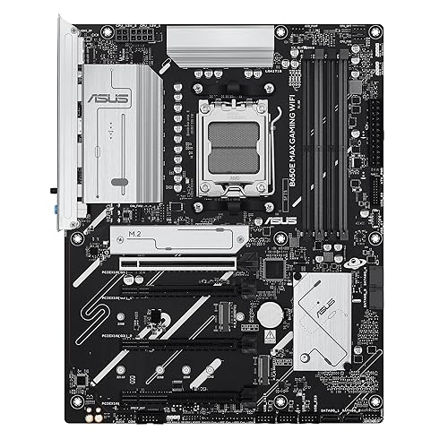 ASUS B650E MAX Gaming WiFi AMD B650 ATX Motherboard, DDR5, PCIe 5.0 Ready, 3X M.2 Slots, Wi-Fi 6E, Realtek 2.5Gb Ethernet, DisplayPort, HDMI™, USB 10Gbps Type-A & Type-C®, BIOS Flashback™, Aura Sync ATX B650E Max Gaming|M.2 x3|WiFi 6E