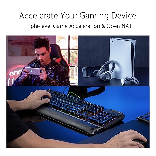 ASUS ROG Rapture GT6 (2PK) AX10000 Tri-Band WiFi 6 Gaming Mesh System, Covers up to 5,800 sq ft, 2.5 Gbps Port, Triple-Level Game Acceleration, UNII 4, Free Lifetime Internet Security, Black Gaming Mesh |Tri-Band| Black Router