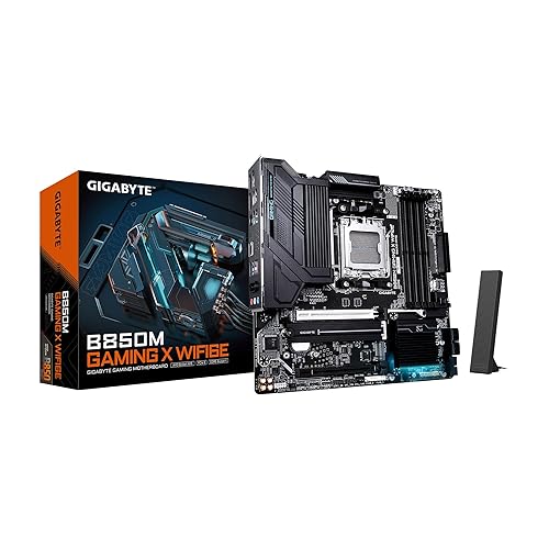 GIGABYTE B850M Gaming X WIFI6E AMD AM5 LGA 1718 Motherboard, mATX, DDR5, 2X M.2, PCIe 5.0, USB-C, WIFI6E, 2.5GbE LAN, EZ-Latch, 5-Year Warranty