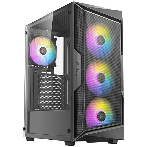 ANTEC AX Series AX61 Elite, High-Airflow Mesh Front Panel, 4 x 120mm ARGB Fans Included, Tempered Glass Side Panels, Up to 8 Fans Simultaneously, 360mm Radiator Support, Mid-Tower ATX Gaming Case