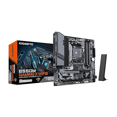 GIGABYTE B550M Gaming X WIFI6 Motherboard, Supports AMD AM4 Ryzen 5000 Processors, Micro-ATX, DDR4, 2X M.2, PCIe 4.0, WIFI6, 1GbE LAN, EZ-Latch