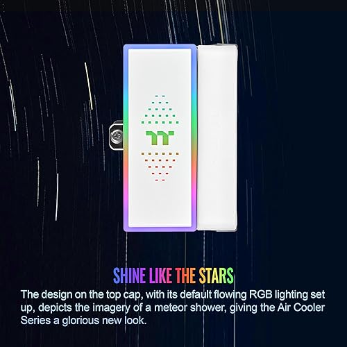 Thermaltake ASTRIA 200 ARGB CPU Cooler; 4 Copper Heat Pipes; 120mm PWM Fan; 500~1800RPM; Single Tower; Intel/AMD; 210W TDP; White; CL-P137-AL12SW-A