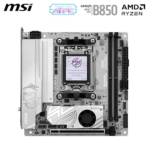 MSI MPG B850I Edge TI WiFi Motherboard, ATX - Supports AMD Ryzen 9000/8000 / 7000 Processors, AM5-90A SPS VRM, DDR5 Memory Boost (8200+MT/s OC), PCIe 5.0 x16, M.2 Gen5, Wi-Fi 7, 5G LAN