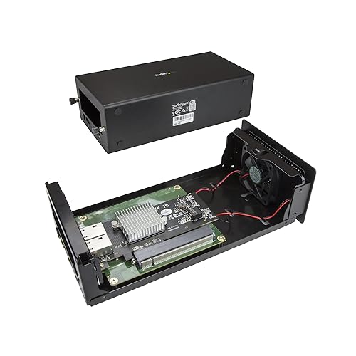 StarTech Thunderbolt 3 to 10 Gbe NIC 2 port External PCIe Enclosure plus Card with DisplayPort Monitor Port Thunderbolt 3 to Ethernet Model BNDTB310GNDP