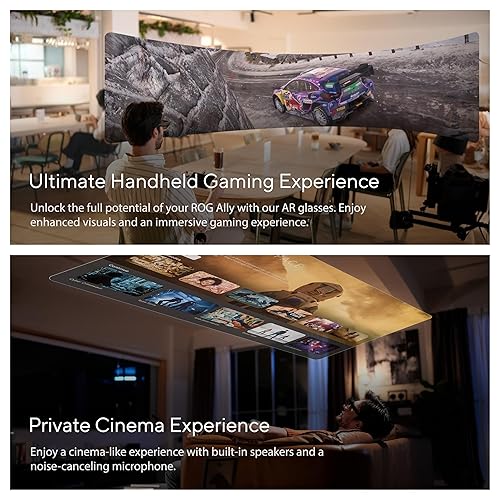 ASUS AirVision M1 Smart AR Glasses - 100 Micro-OLED Wearable Display, 1100 nits, Multi-Screen, Speakers, USB-C, Magnetic Shade, Designed for ROG Ally/Steam Deck/PC/iPhone 16/15/Android/Mac/Tablet