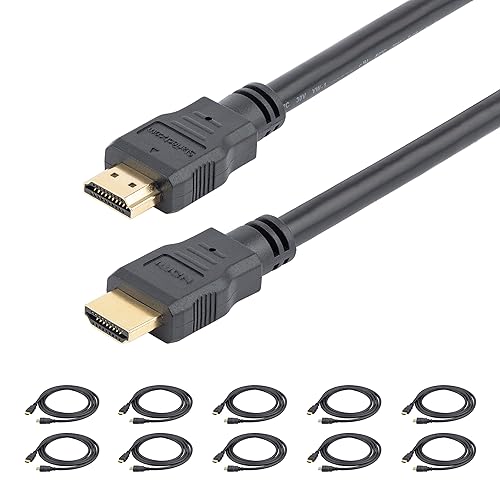 StarTech.com 3ft (0.9m) HDMI Cable 10 Pack, 4K High Speed HDMI Cable with Ethernet, 4K 30Hz, HDMI 1.4 Cable, UHD Monitor Cord