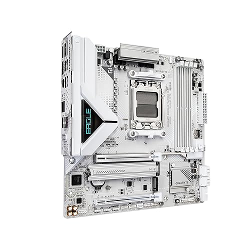 GIGABYTE B850M Eagle WIFI6E ICE AMD AM5 Motherboard, M-ATX, DDR5, 2X M.2, PCIe 5.0, USB-C, USB 3.2 Gen 2, WIFI6E, 2.5GbE LAN, EZ-Latch, Wi-Fi EZ-Plug